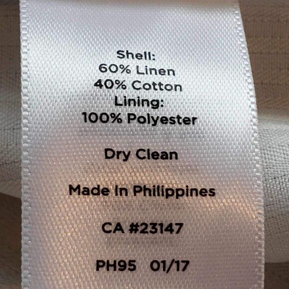 Talbots Blazer Women's Size 4 P Petite Black White Gingham Linen Jacket - Picture 9 of 12